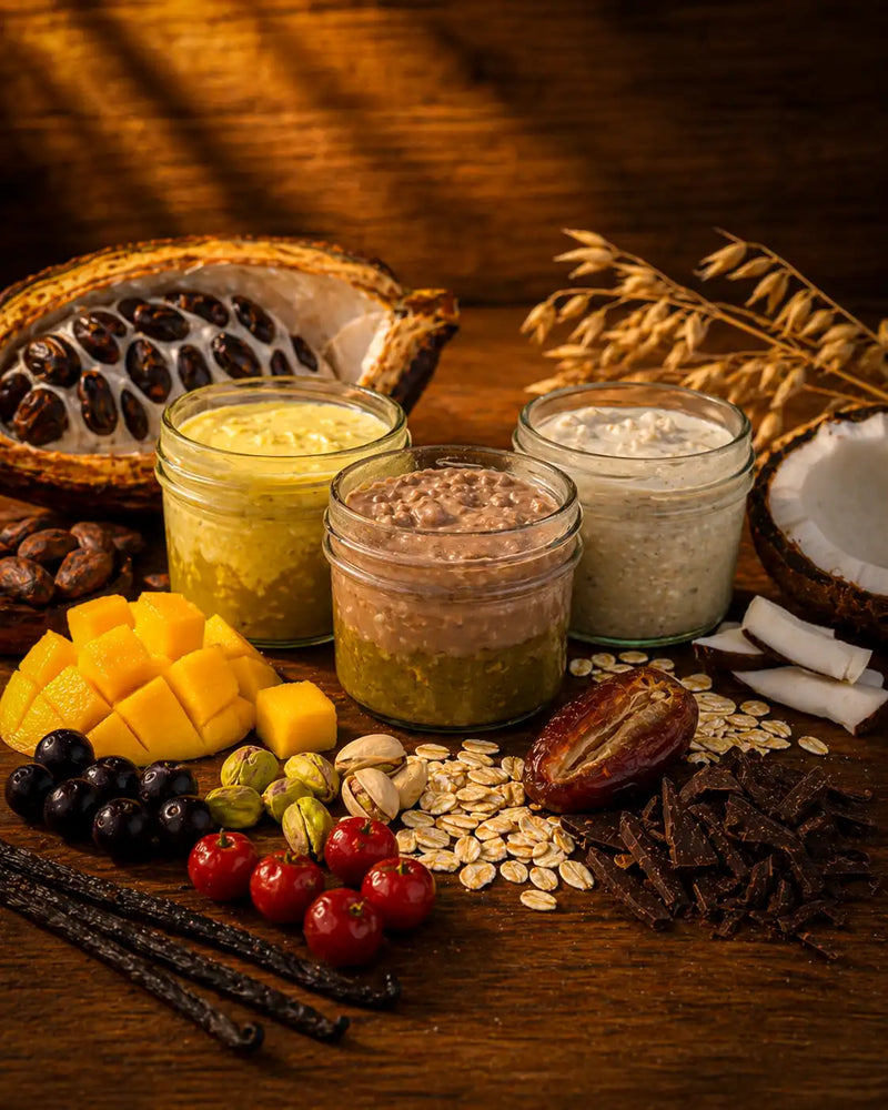 Full Protocol overnight oats — the complete SILK, VELVET and NOIR daily protocol